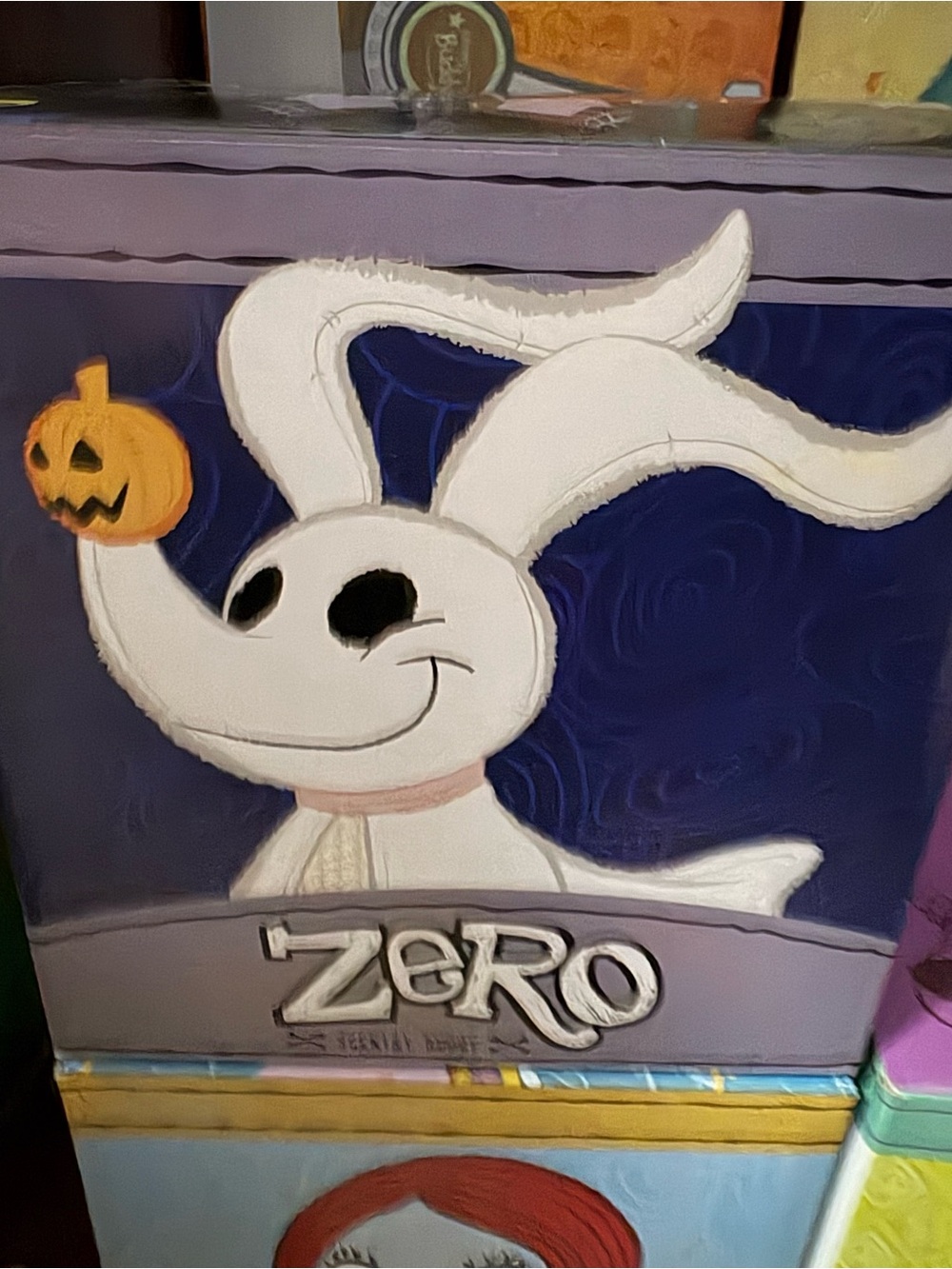 Zero Plush Art Panel - White Character with Pumpkin